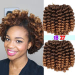 1 Pacotes Curto Wand Curl Espiral Bouncy Jumpy Crochet Cabelo Afro Pequenos Cachos Extensoes de Cabelo Africano para as Mulheres Negras (1b / 27 #, 1packs / Lot)