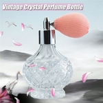 80 ml Frasco De Perfume De Vidro Transparente Do Vintage Rosa Curto Bulbo Spray Atomizador Cristal Vazio Recipiente Cosmético Garrafas Recarregáveis Presente