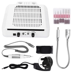 80W 3 in 1 Nail Drill Polishing Machine Nail Dust Collector LED Desk Lamp Manicure Tool