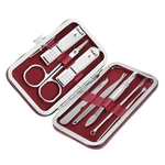 8PCS Manicure Pedicure Set Stainless Nail Clippers Set Cuticle Grooming Case