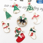 8pcs \\ / Set esmalte liga Encantos de Natal mistos Pingente de jóias DIY Craft Fazer