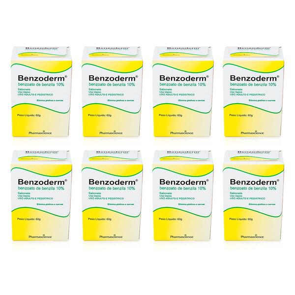 8x Sabonete Benzoderm Benzoato de Benzila Elimina Piolhos Lêndeas Sarnas Coceiras 60g Pharmascience - Pharma Science