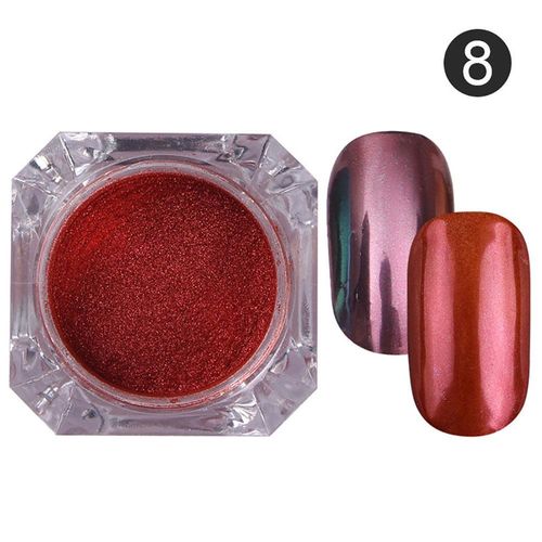 9 Cores Espelho Glitter em Pó Prego Beleza Arte Pigmento Diy Manicure com Escova