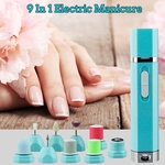9 EM 1 Senhoras Manicure Tipo de Bateria de Moagem Pé Moagem Cuidados Pessoais Polidor De Unhas Elétrico Manicure