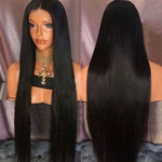 39 Inch European and American Fashion Wig Ladies Long Straight Hair Black Supple Ladies Wig