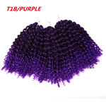 Afro Kinky Twist Cabelo Ombre Tranca de Cabelo 3 Unidades / Pacote 10 '' Crochet Tranids Sintetico Marlybob Curly Crochet Cabelo Pieces (t1b / Roxo)
