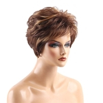 9 "perucas Sintéticas Em Camadas Curtas Naturais Do Cabelo Das Mulheres Com Tampão Inclinado Estrondo