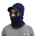 9528 Quente Masculino Hat Simier inverno chapéu de lã com lenço Thicken equitação Quente Windproof Neck Proteção Hat