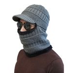 9528 Quente Masculino Hat Simier inverno chapéu de lã com lenço Thicken equitação Quente Windproof Neck Proteção Hat