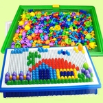 296Pcs de alta qualidade DIY criativo Mushroom prego plug enigma bordo clássico Crianças plug Beads Inteligência Educacional Toy BM88