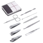 9pcs/set Kit Portátil de aço inoxidável tesoura das unhas Nail Care Set Manicure