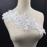 A Flor Branca Do Laço Do Apliques De Tecido Apara Costuras De Colarinho Artesanal DIY Cor 3
