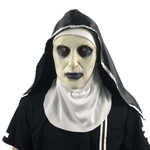 A freira Máscara Halloween Party The Conjuring Valak máscaras de látex assustador com lenço Lostubaky
