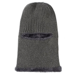 À Prova De Vento Esqui Quente Máscara Facial Homens Inverno Cor Sólida Malha Balaclava Beanie Hat