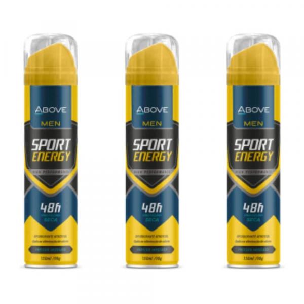Above Men Sport Energy Desodorante Aerosol 48h 150ml (kit C/03)