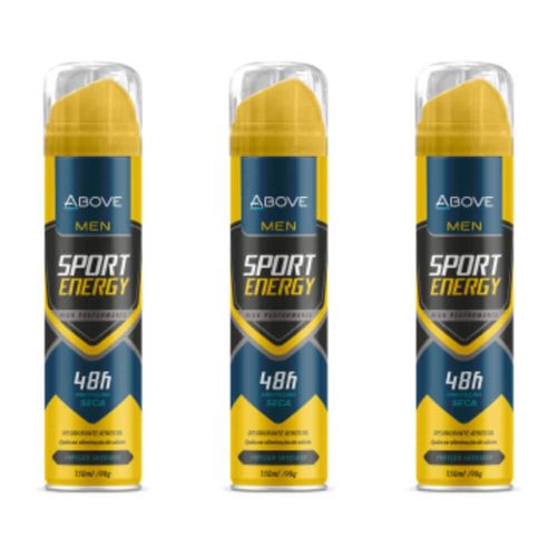 Above Men Sport Energy Desodorante Aerosol 48h 150ml (kit C/03)