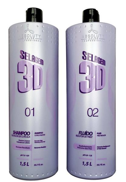 Absoluty Color Selagem 3D Shampoo Dilatador e Fluído Redutor de Frizz - Absoluty Color Professional