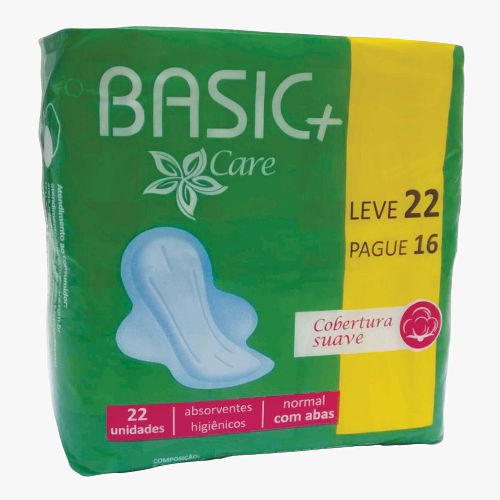 Absorvente Basic+Care C/Abas Malha Suave Leve22 Pague16