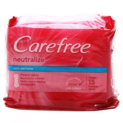 Absorvente Carefree Neutralize S/Perfume 15unid