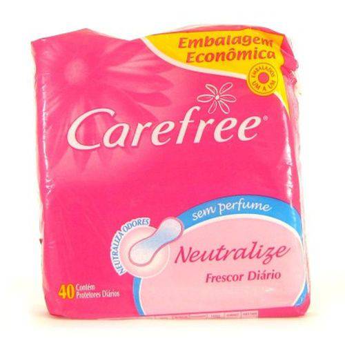 Absorvente Carefree Neutralize S/Perfume 40unid