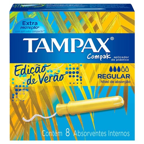 Absorvente Interno Tampax Compak Regular 8 Unidades