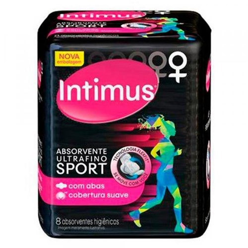 Absorvente Intimus Sport Ultrafino com Abas Suave 8 Unidades