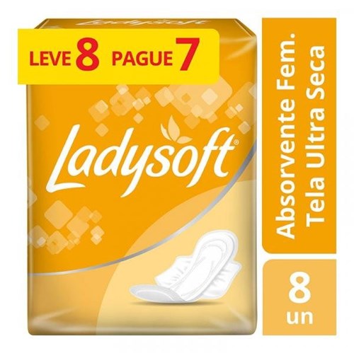 Absorvente Ladysoft Cobertura Seca com Abas Leve 8 Pague 7