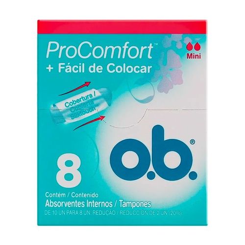 Absorvente O.b Pro Comfort Mini com 8 Unidades