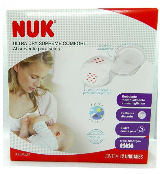 Absorventes para Seios - Ultra Dry Supreme Comfort-12Un -Nuk