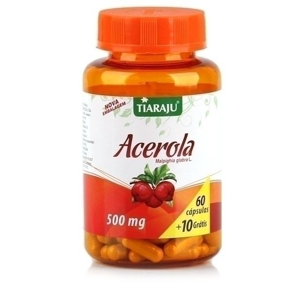 Acerola - Tiaraju - 60 + 10 Cápsulas 500mg