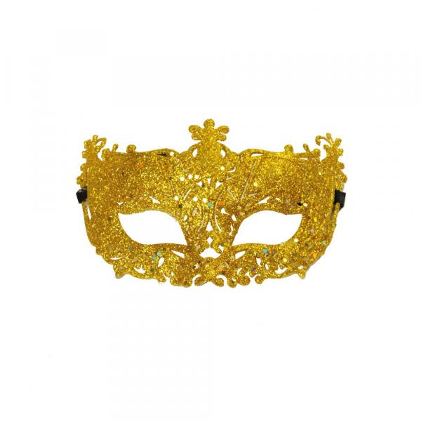Acessório Carnaval Festa Fantasia Mascara Elegancia Ouro - Cromus