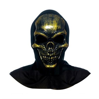 Acessório Máscara de Terror Caveira Ouro - 1 Unidade