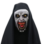 Acessórios Horror assustador de Halloween Nun Máscara Terrível Atmosfera Fantasma fêmea face Chapelaria partido