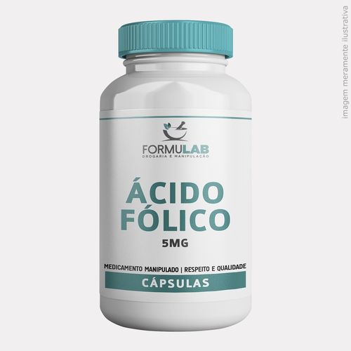 Ácido Fólico (vitamina B9) - 5mg-120 Cápsulas