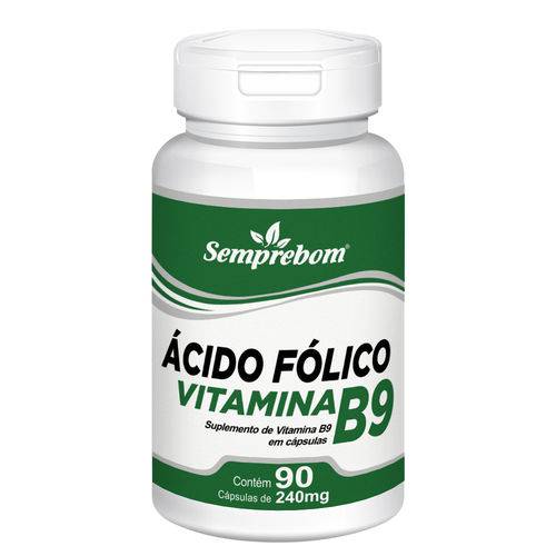 Ácido Fólico Vitamina B9 Semprebom– 90 Cap. de 240 Mg
