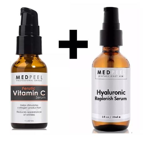 Ácido Hialurônico Medpeel 30 Ml + Vitamina C Medpeel 30 Ml Melhora Deixando a Pele Bem Hidratada.