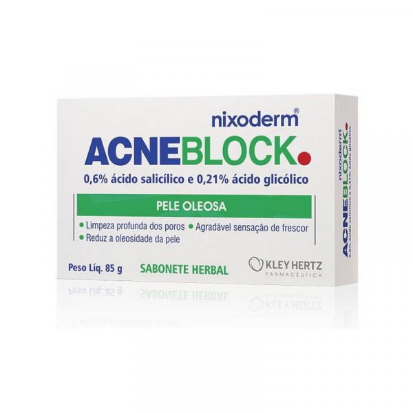 Acneblock Sabonete Herbal Pele Oleosa 85g - Kley Hertz