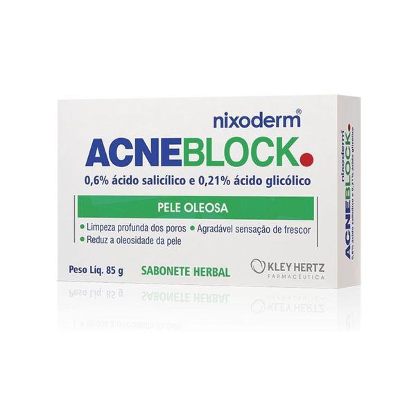 Acneblock Sabonete Herbal Pele Oleosa 85g - Kley Hertz