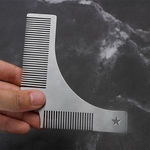 Aço inoxidável Beard Shaping Comb Beard Shaping ferramenta Beard Modeling Template Ferramenta Carding