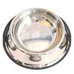 Aço inoxidável Pet Feeding Bowl with antiderrapante anel para cães pequenos