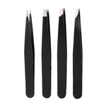 Aço inoxidável pinça de sobrancelha Slant Tip Sobrancelha Shaping clipe Maquiagem Tool (Black)