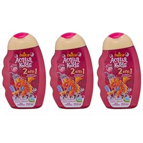 Acqua Kids 2em1 Milk Shake Shampoo 250ml - Kit com 03