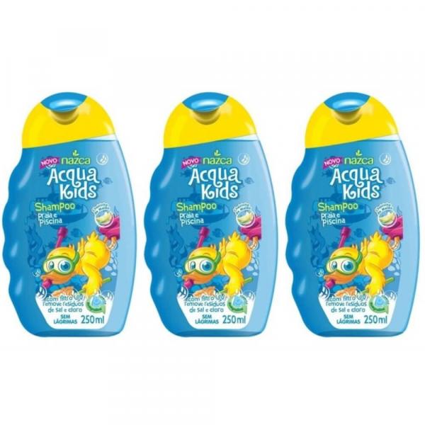 Acqua Kids Praia e Piscina Shampoo 250ml (Kit C/03)