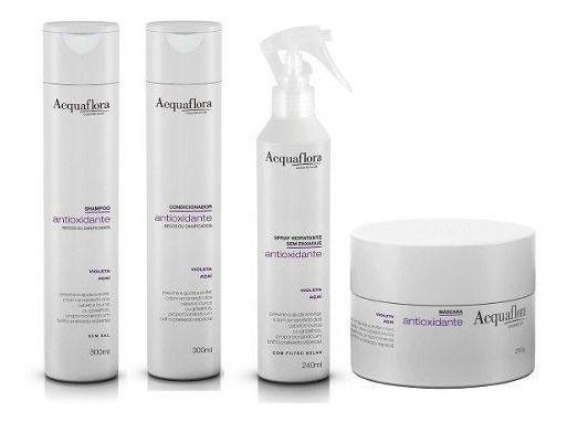 Acquaflora Antioxidante Secos - Kit Sh + Cond + Spray + Másc