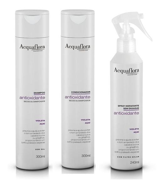 Acquaflora - Antioxidante Secos - Kit Sh + Cond + Spray