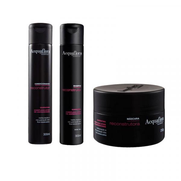 Acquaflora Kit Trio Reconstrutor Shampoo + Condicionador + Máscara (3 Produtos)