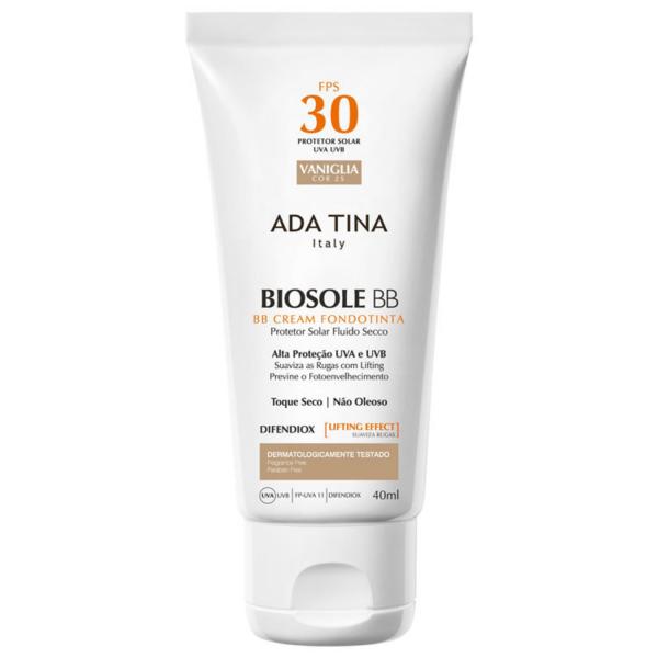 Ada Tina Biosole BB Cream 30 Vaniglia - Protetor Solar com Cor 40ml