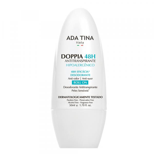 Ada Tina Doppia 48H Antitranspirante Hipoalergênico - Desodorante Antitranspirante Roll-On