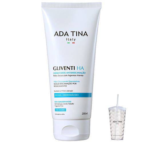Ada Tina Gliventi Ha - Creme Hidratante Antidescamação 200ml + Twist Copo