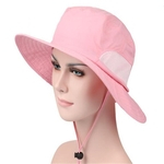 Adeeing Outdoor UV Protection Sun Hat Homens Mulheres Cap de aba larga Chapéu de pescador Rosa